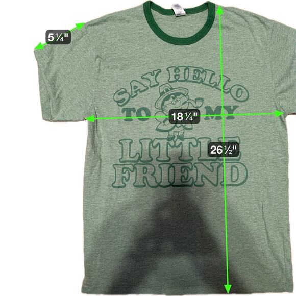 St. Paddy's Irish Green Say Hello to My Little Friend Leprechaun Tee Gaziani M - Picture 7 of 7